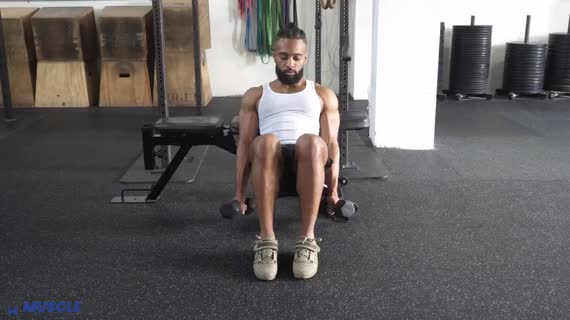جلو بازو چکشی دمبل روی نیمکت شیب‌دار با بازوی تکیه‌داده