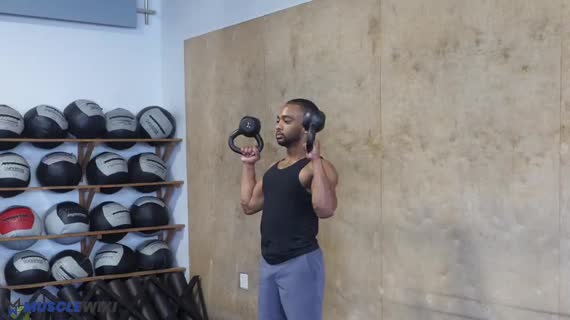 پرس سرشانه کتل‌بل ته بالا
